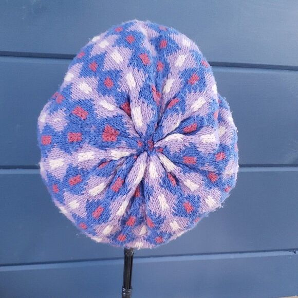 80s Blue and Purple Beret - Picture 4 of 4